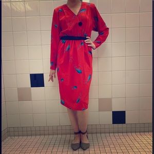 Vintage red midi dress!